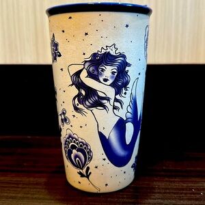 Starbucks Sailor Tattoo Mermaid Ceramic Travel Mug With Lid - 12 fl oz